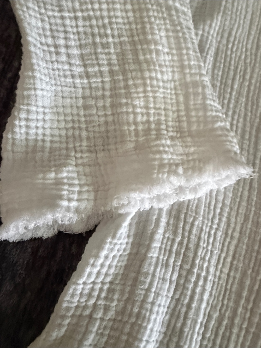 Lightweight White Gauze Henley Top - Picture 2 of 3